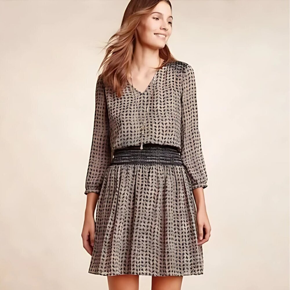 Anthropologie Vanessa Virginia Daytripper Dress Fully Lined Smocked Wais…